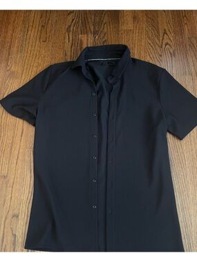 Classic Black Button-Front Top